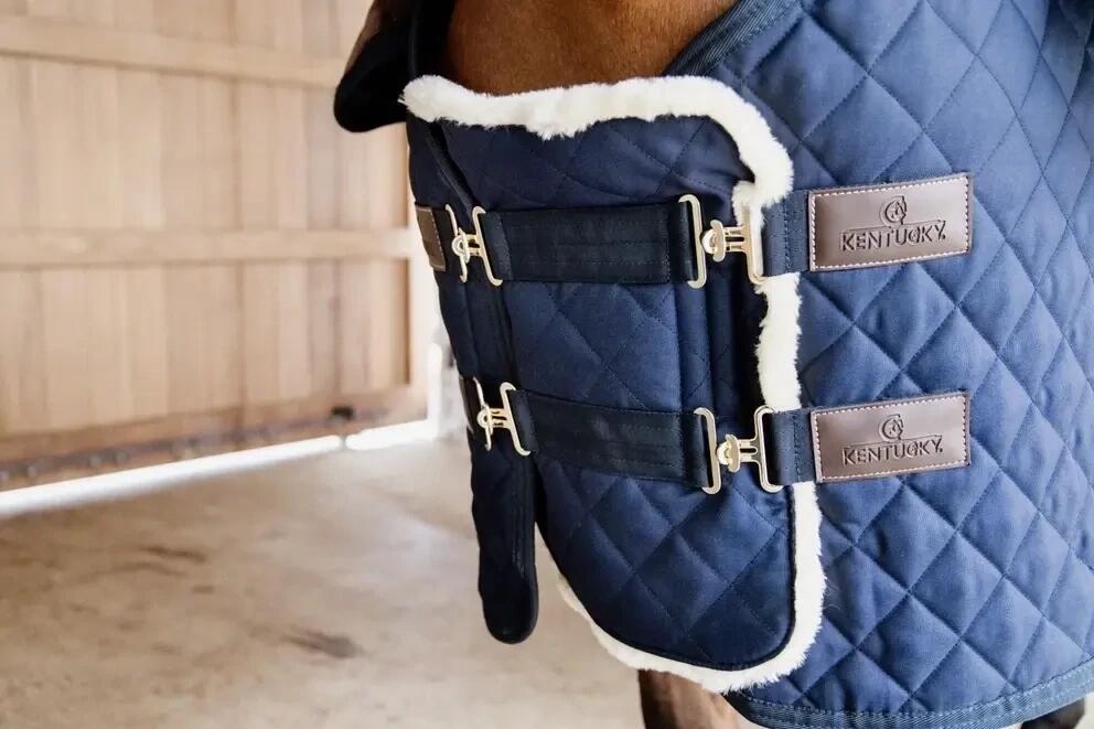 Borst Verlenger - Quilted met bont - 2 Sluitingen - Marine 2/7