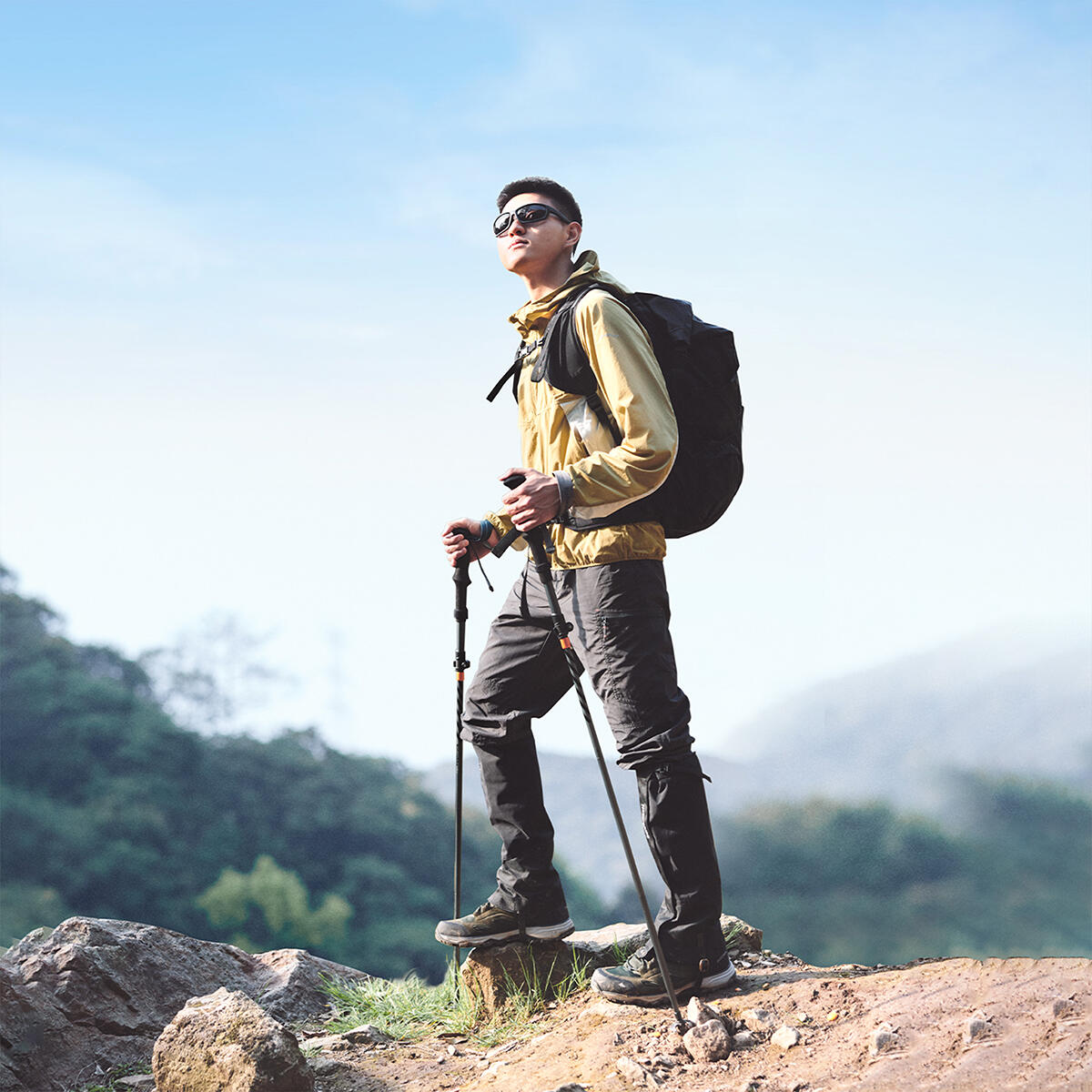 Bastón de trekking y senderismo Naturehike Carbono/Aluminio 5 secciones, gris 4/5