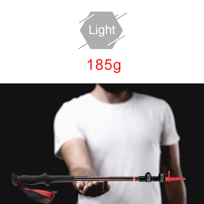 Bastón Trekking de Senderismo Naturehike Carbono/Aluminio, 3 secciones, negro 5/5