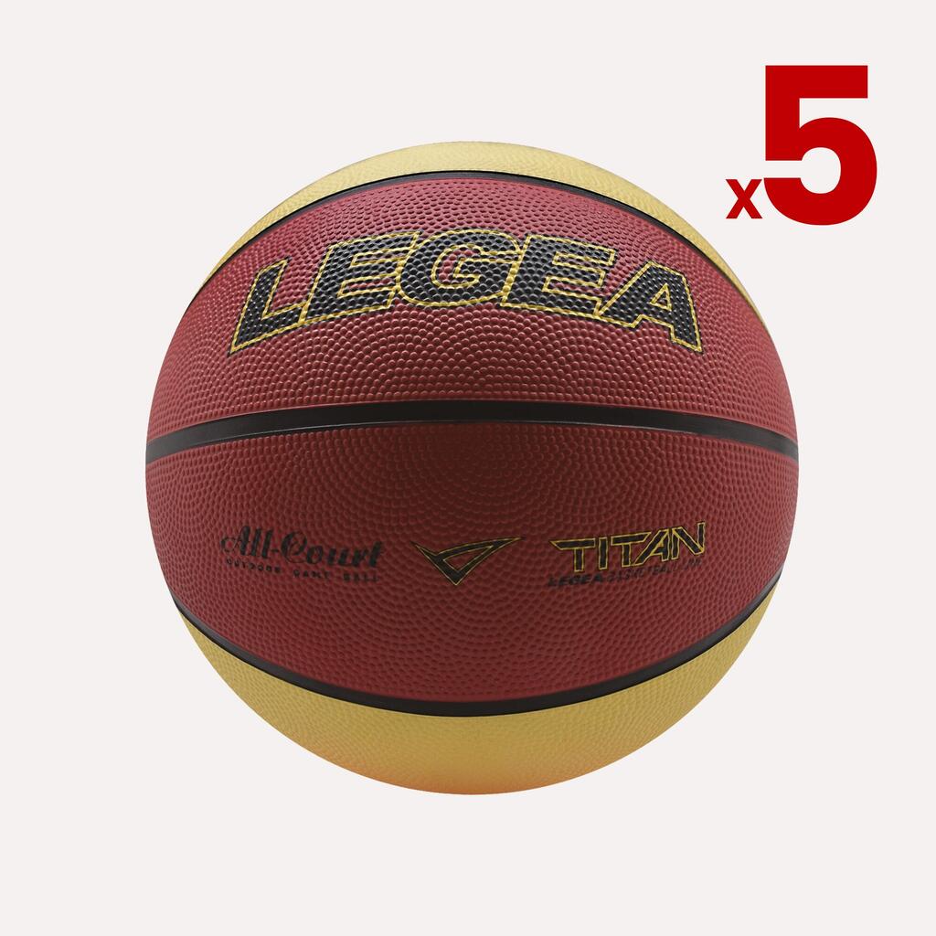 Basketball Pack of 5 Balls Titan Outdoor