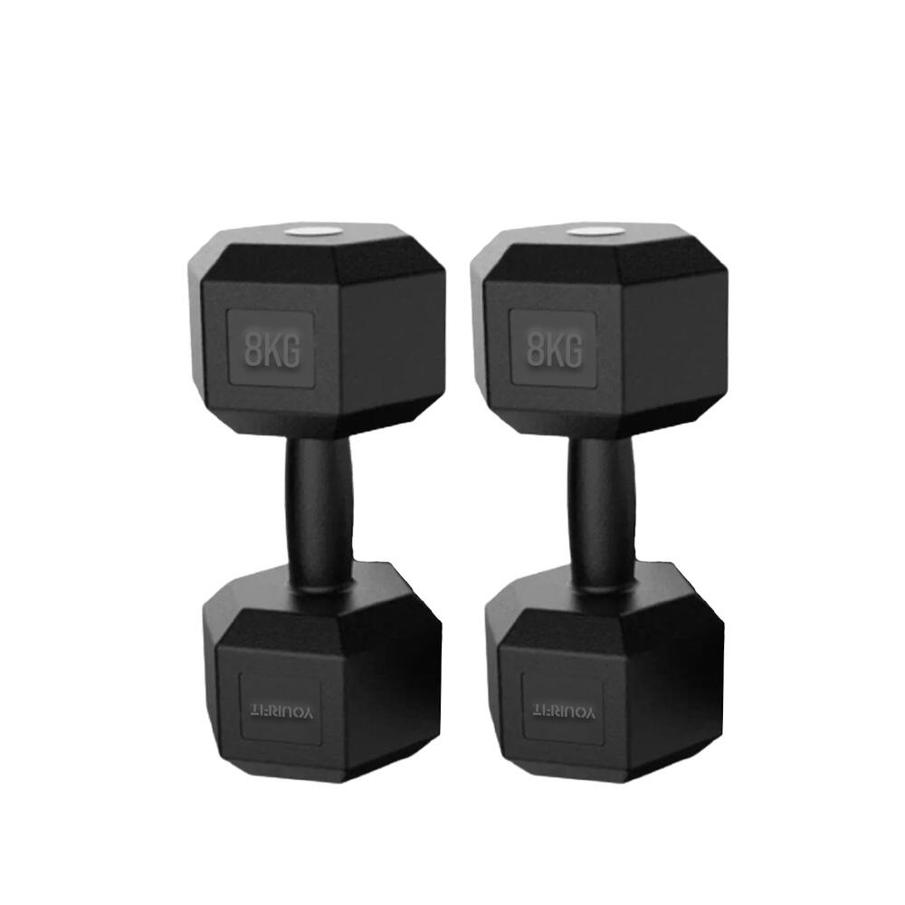 Par de Mancuernas Hexagonales Ergonómicas de PVC 8kg 2/3