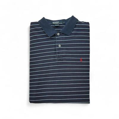 Tweedehands - korte mouw heren polo donkerblauw - als nieuw
