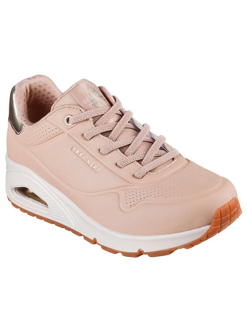Zapatilla para Mujer Skechers Uno-shimmer away Beige 3/5