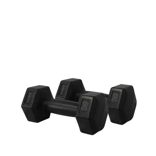 Paire d'Haltères Hexagonaux Ergonomiques en PVC 6kg