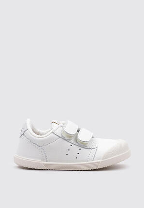 Igor Tennis barefoot enfant - Cuir blanc, scratch