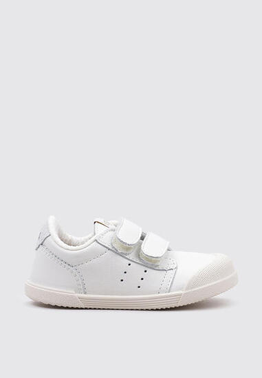 Igor Tennis barefoot enfant - Cuir blanc, scratch