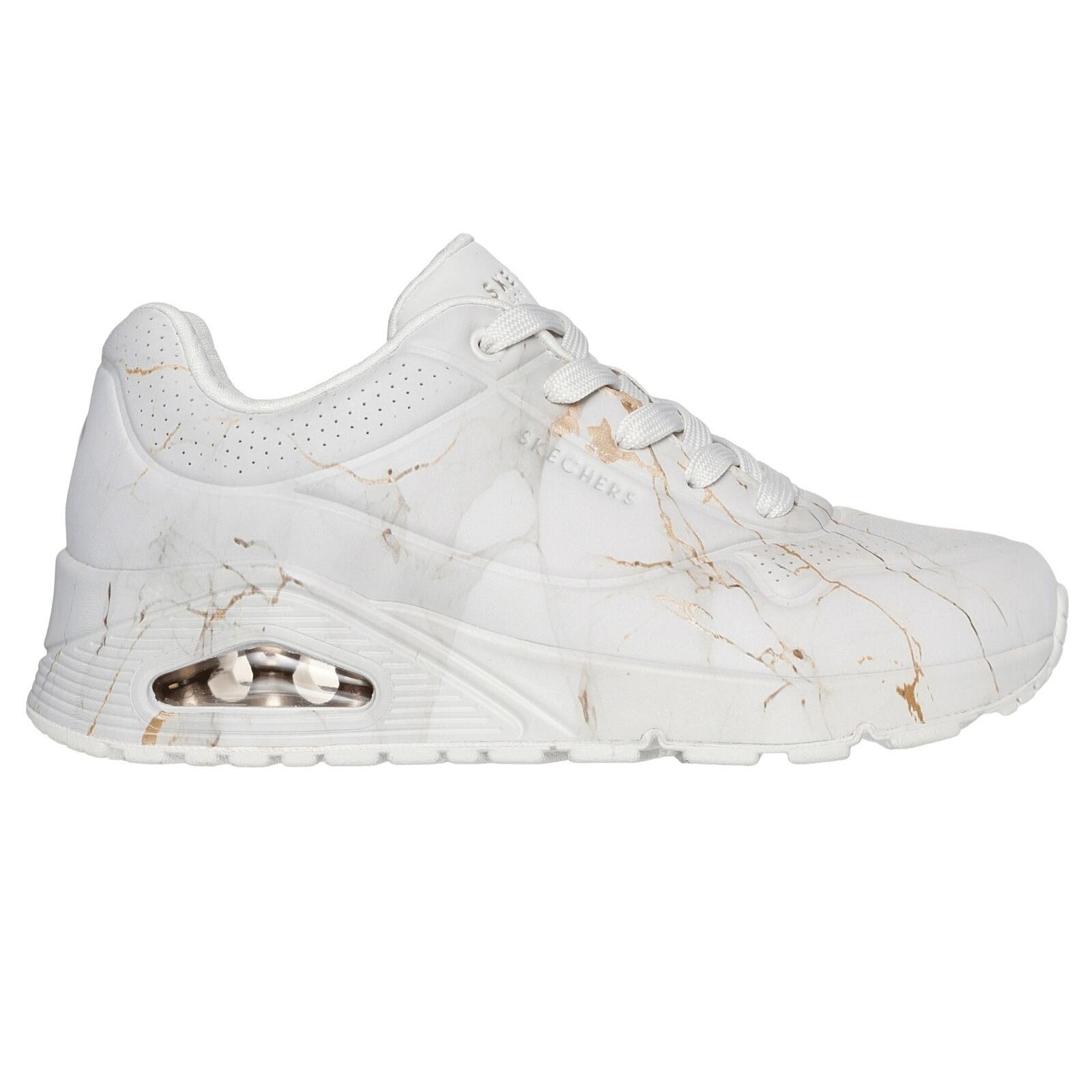 Skechers Uno - Marbel Marvel Trainers-Off White 3/7