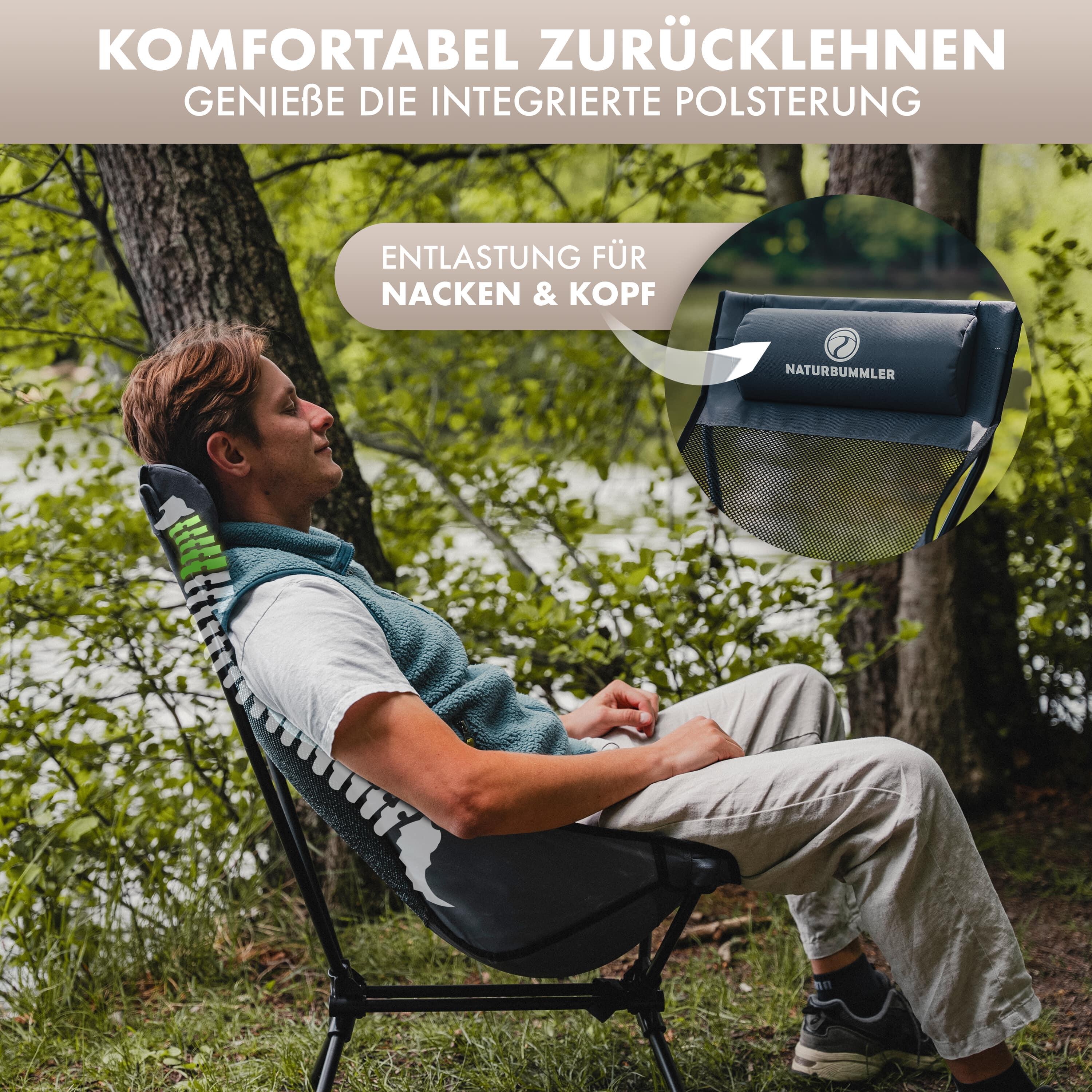 NATURBUMMLER Kompakter und leichter Campingstuhl [Cloud Light+] mit  atmungsakti | Decathlon