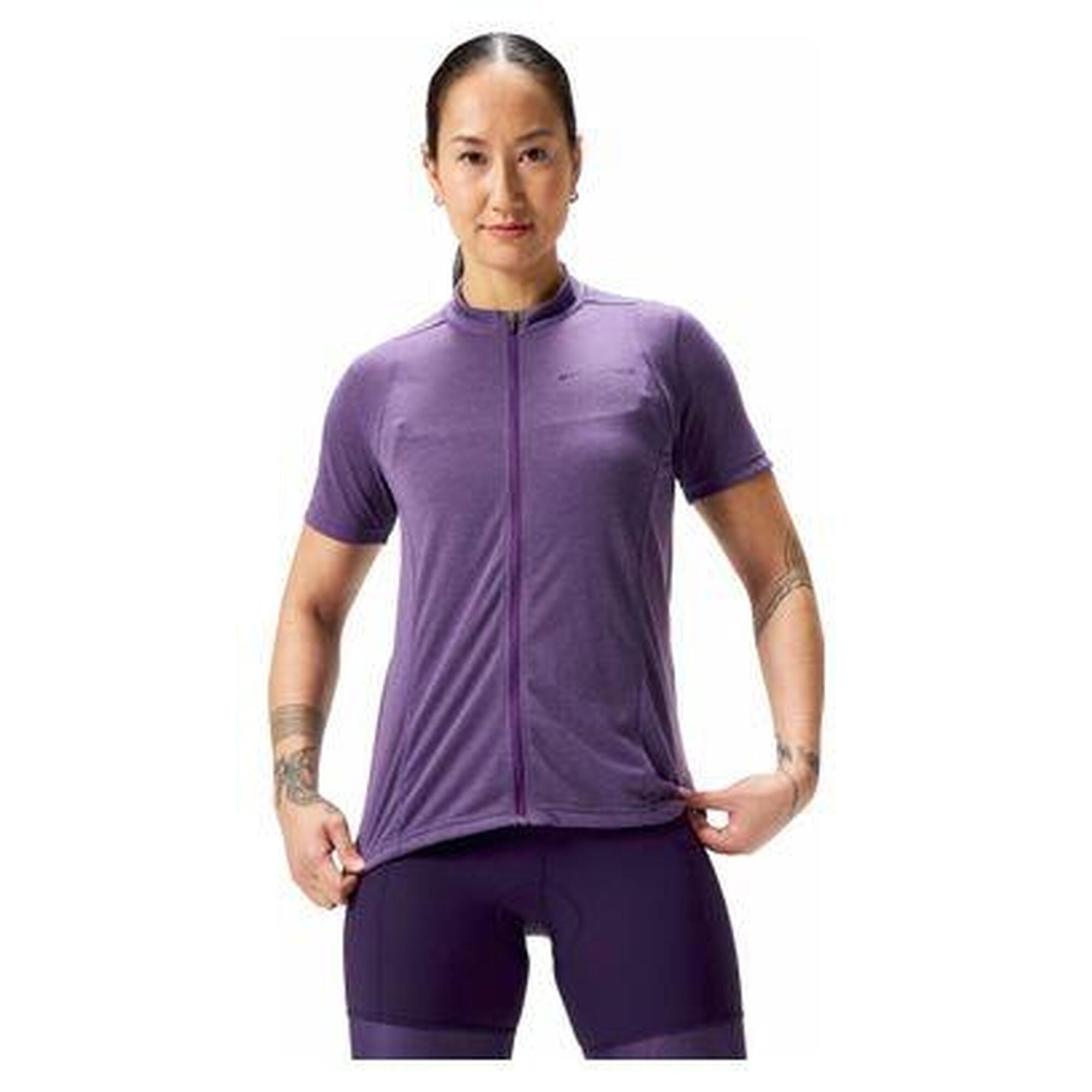 Endura - Maillot Manches Courtes Femme Endura Loop Full Zip Violet - Maillot Manches Courtes - Violet - 42 M/l - Decathlon