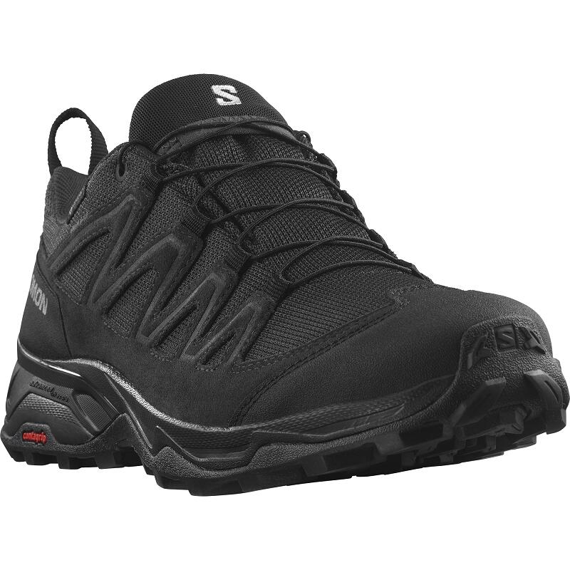 SALOMON X WARD LEATHER GORE-TEX Men Leather Hiking Shoes - BLACK SALOMON X WARD LEATHER GORE-TEX Men Leather Hiking Shoes - BLACK