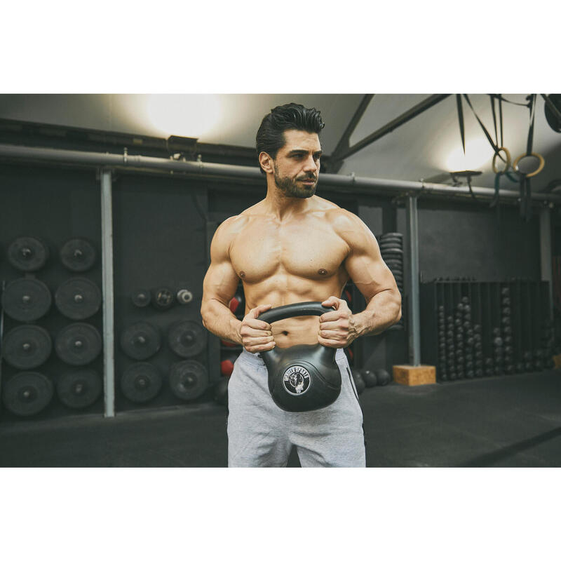 Gorilla Sports Kettlebell činka, plast, černá, 20 kg