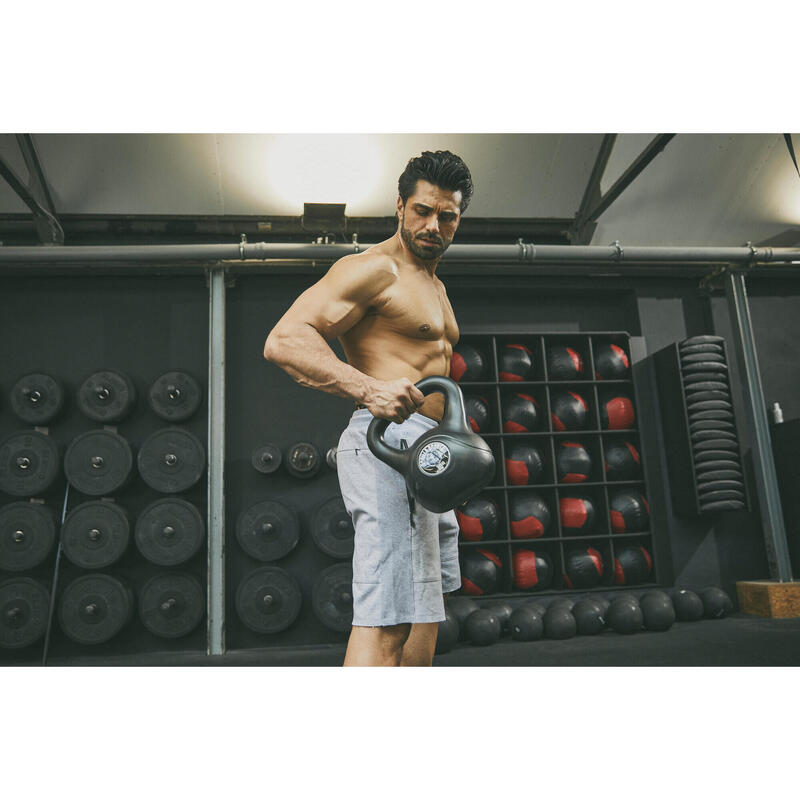 Gorilla Sports Kettlebell činka, plast, černá, 20 kg