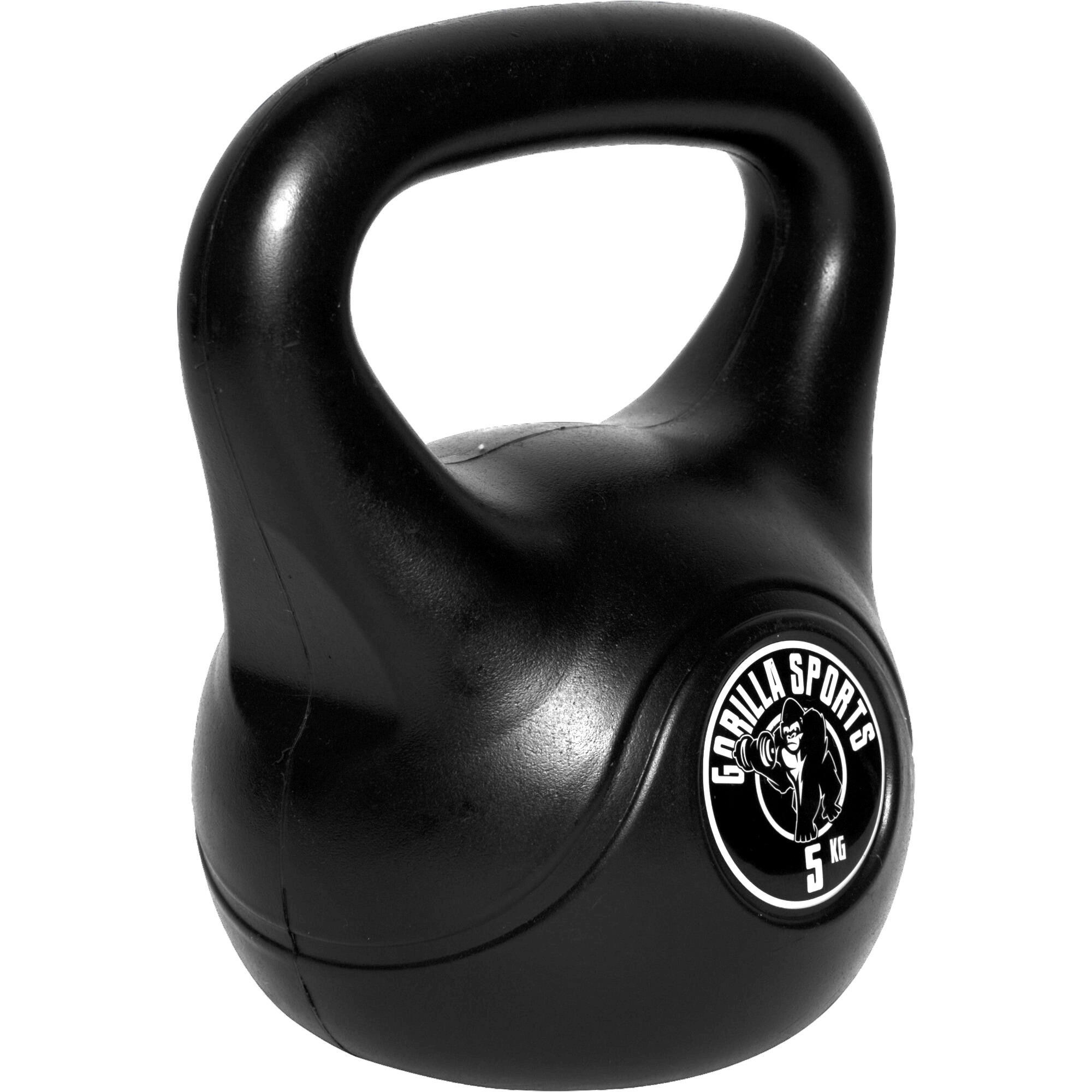 Kettlebell Gorilla Sports Negro Revesitmento Plástico 2/7
