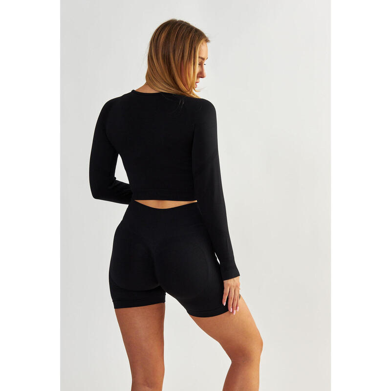 Longsleeve fitness damski Beshaped Power Up! bezszwowy