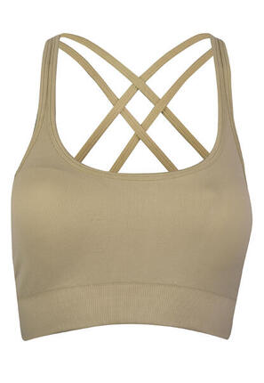 Damen Sport BH Gym Queen Taupe für Sport & Freizeit