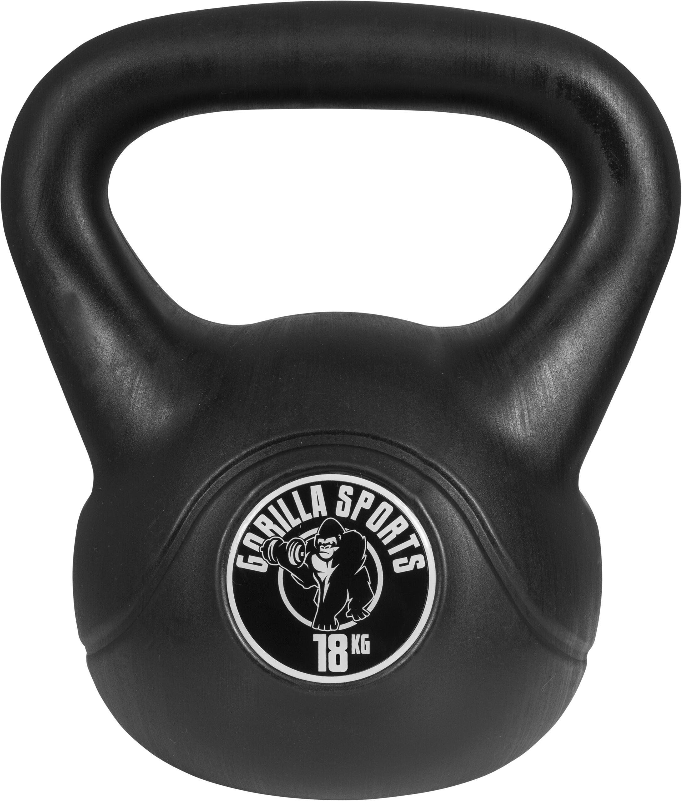 GORILLA SPORTS Kettlebell Gorilla Sports Negro Revesitmento Plástico