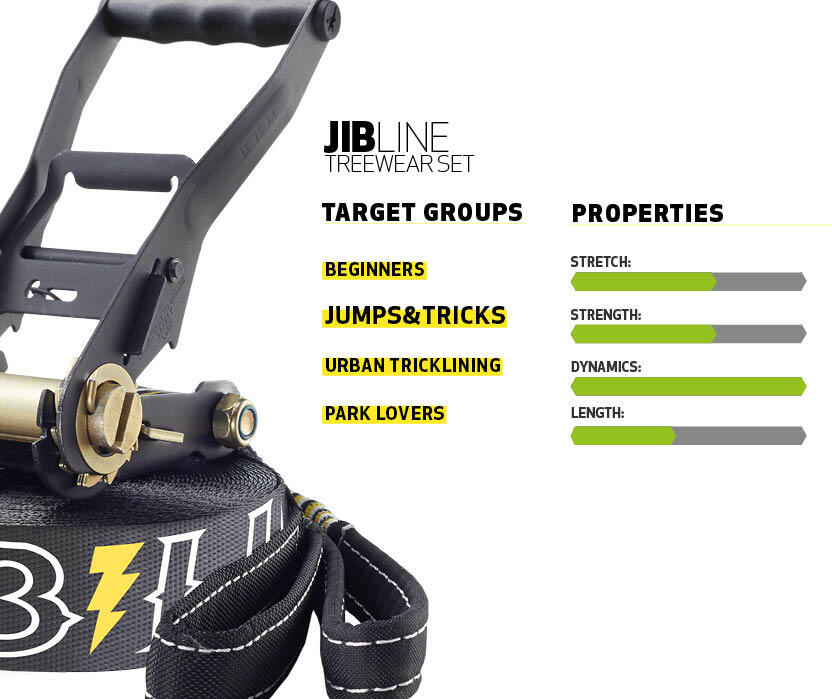 Slackline JIBLINE XL met boombescherming - Slacklining - Zwart 5/6