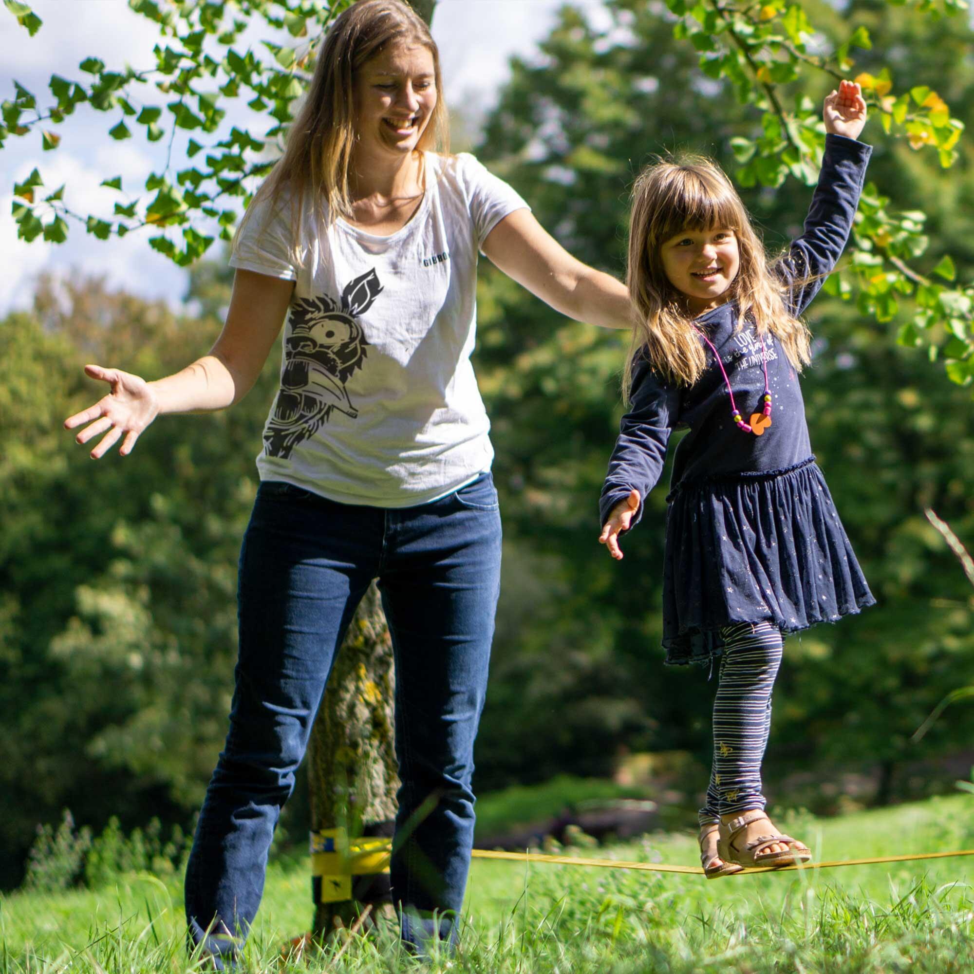 Slackline BANANALAMA met boombescherming - Slacklining - Geel 3/8