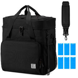 Sac isotherme Brisby 40 litres noir et orange