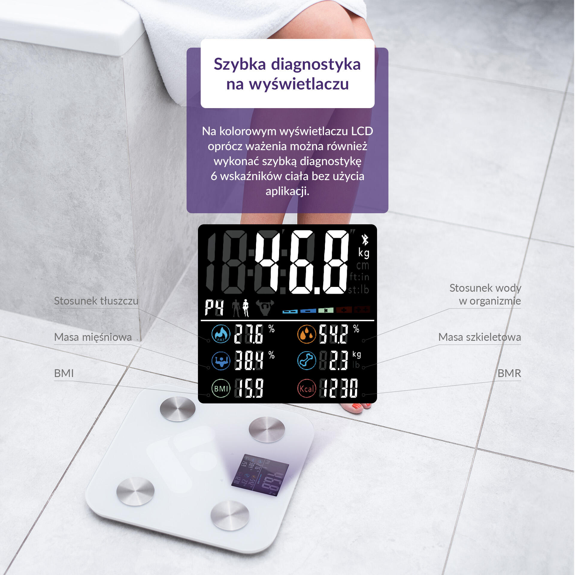Osobista waga diagnostyczna FitShape S6 BT 2/7