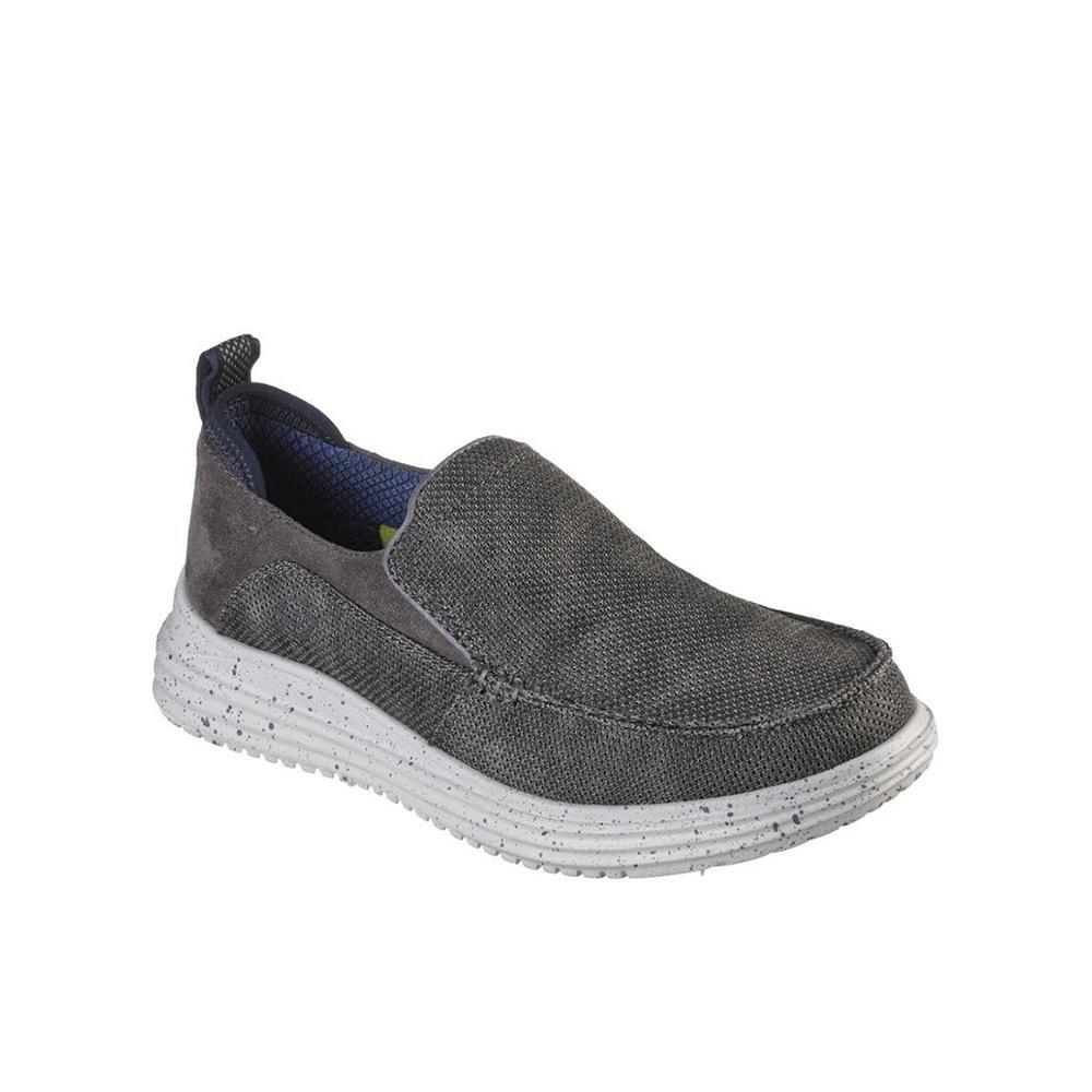 CONFORTABLE MOCASsans  HOMME Skechers Proven Renco En Lona Lavada Vintage GRIS 2/5