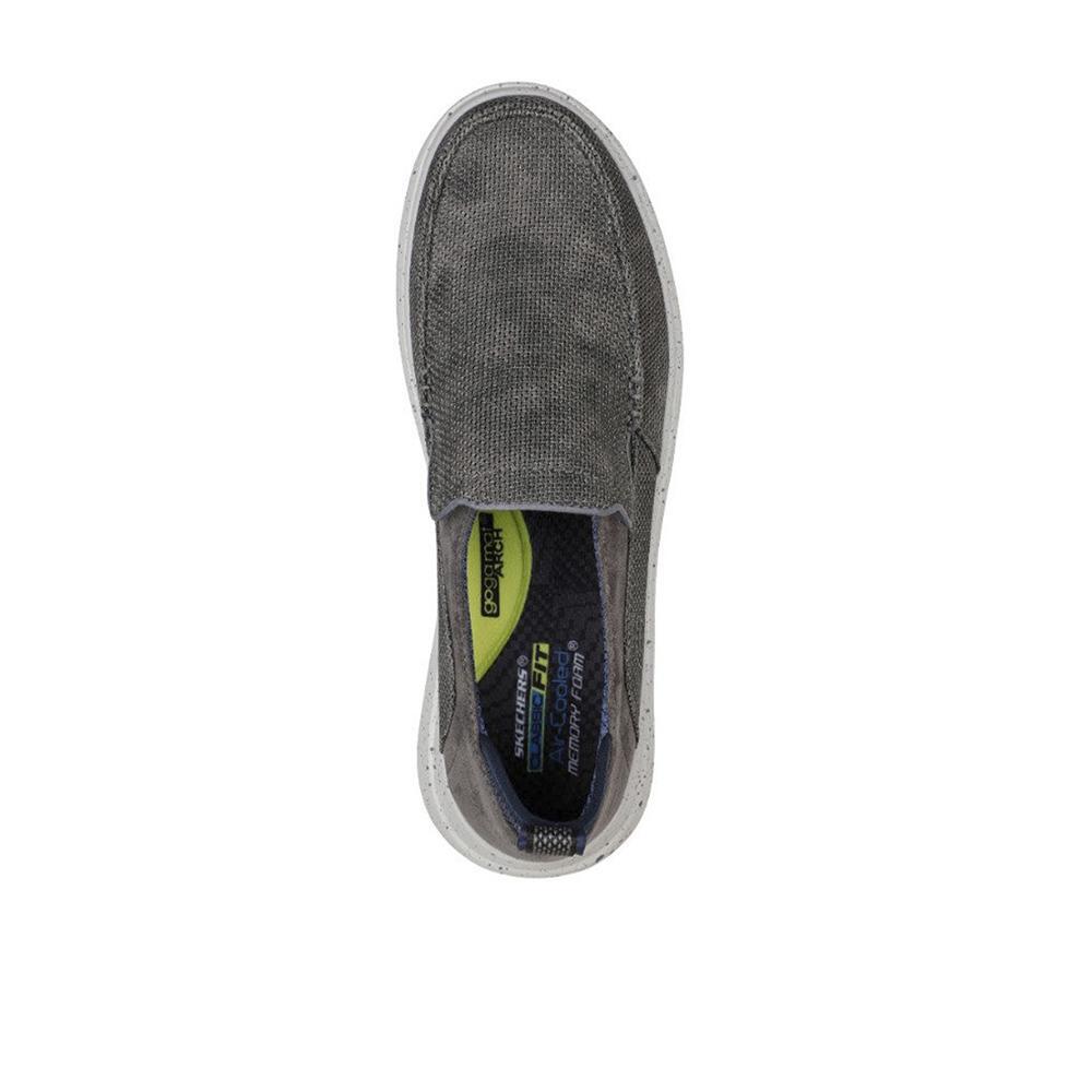 CONFORTABLE MOCASsans  HOMME Skechers Proven Renco En Lona Lavada Vintage GRIS 3/5