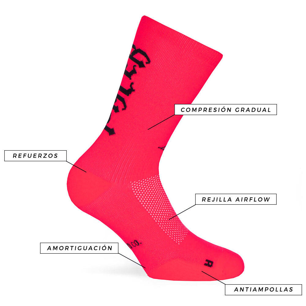 Chaussettes de running Pacific and Co. caractéristiques Pink Neon 3/4