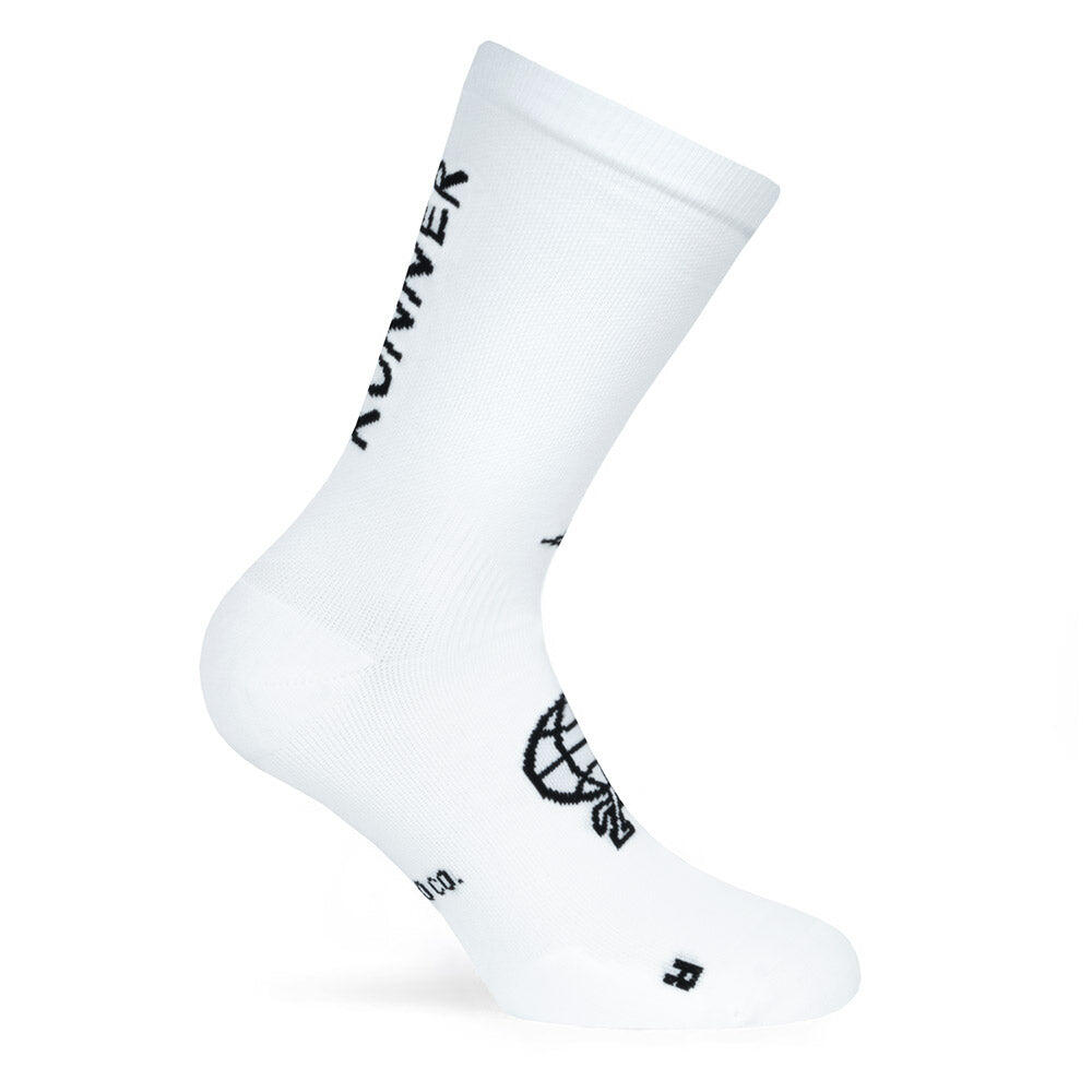 Calcetin running  unisex Local, tricotado color White 2/4