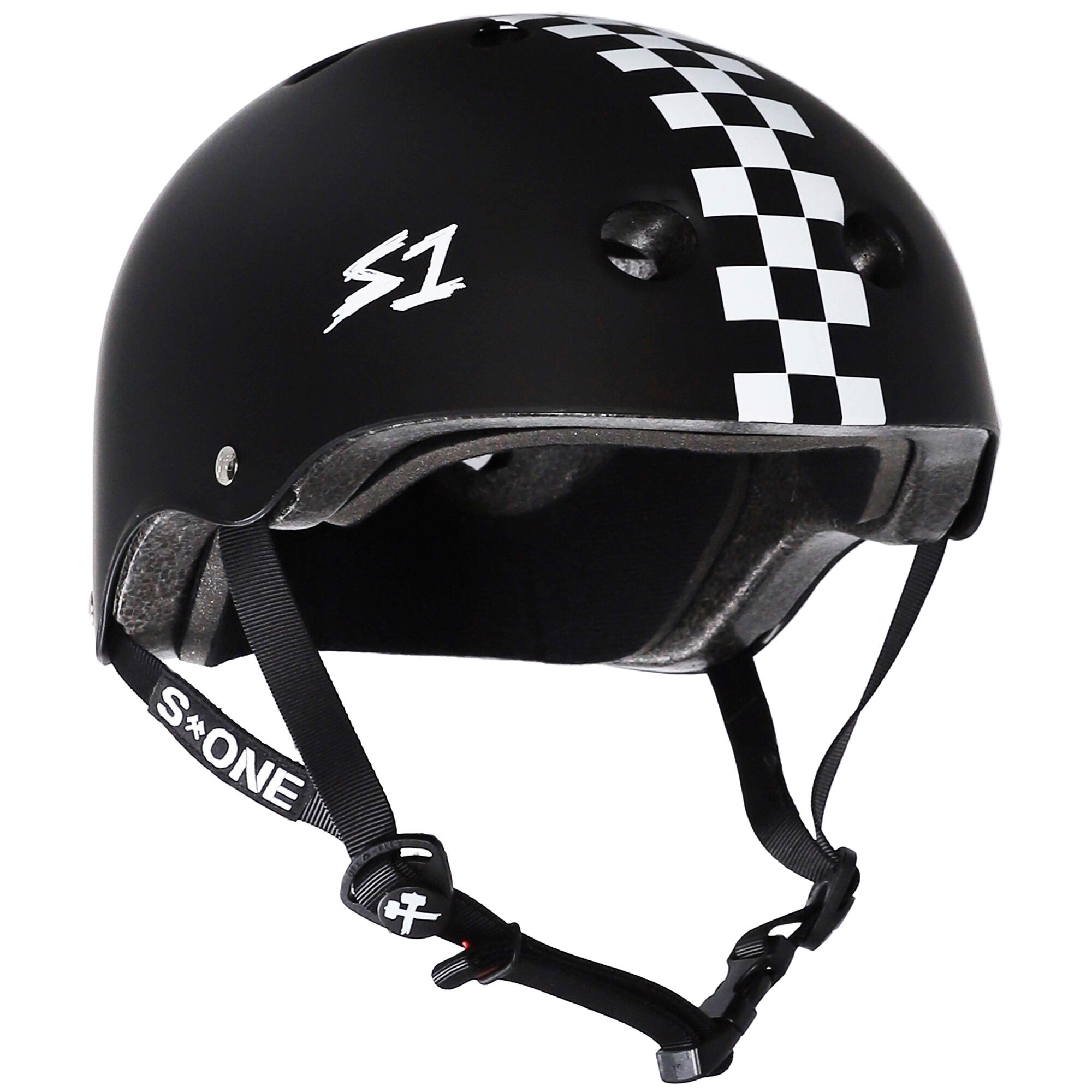 S1 HELMETS S1 LIFER Helmet - Multi-Impact & High-Impact Certified - Black Checker