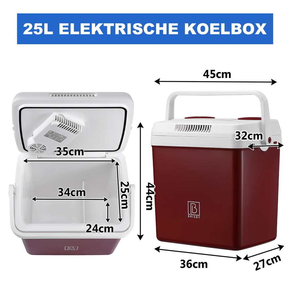 Brisby Elektrische Kühlbox 25 Liter Rot 6/7