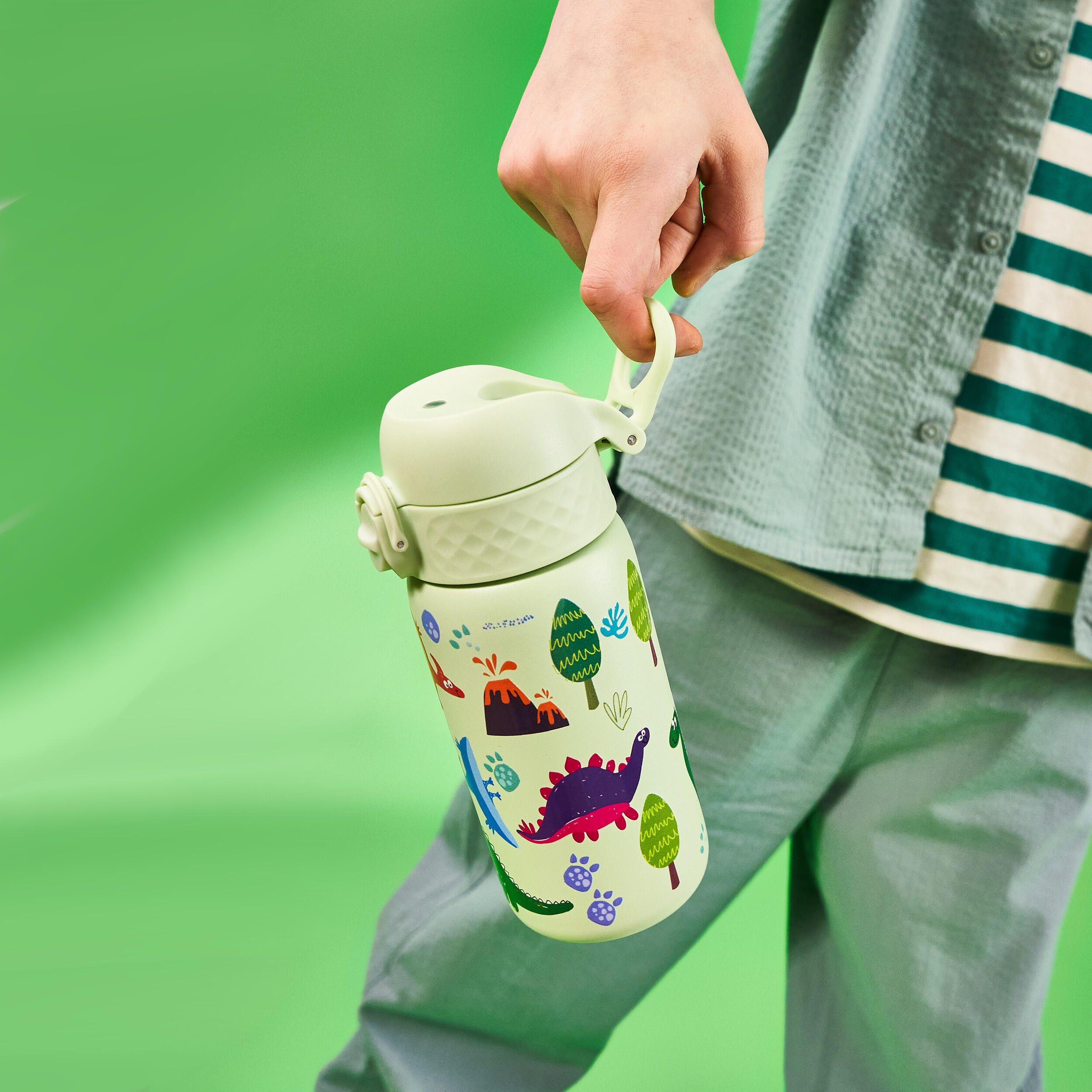 Leak Proof Water Bottle, Stainless Steel, Dinosaurs, 400ml (13oz) 4/7