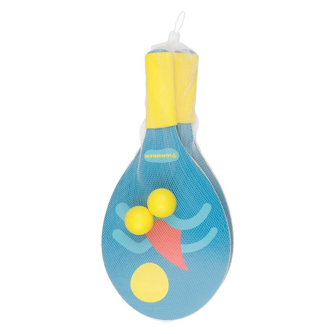 Beach Tennis Set - 2 paddles + 2 ballen - Blauw/Geel 4/4