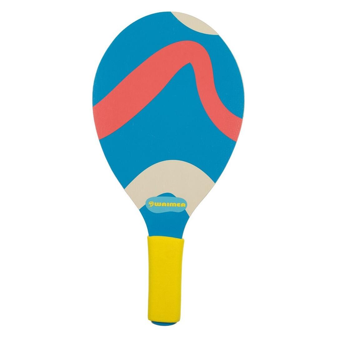 Beach Tennis Set - 2 paddles + 2 ballen - Blauw/Geel 3/4