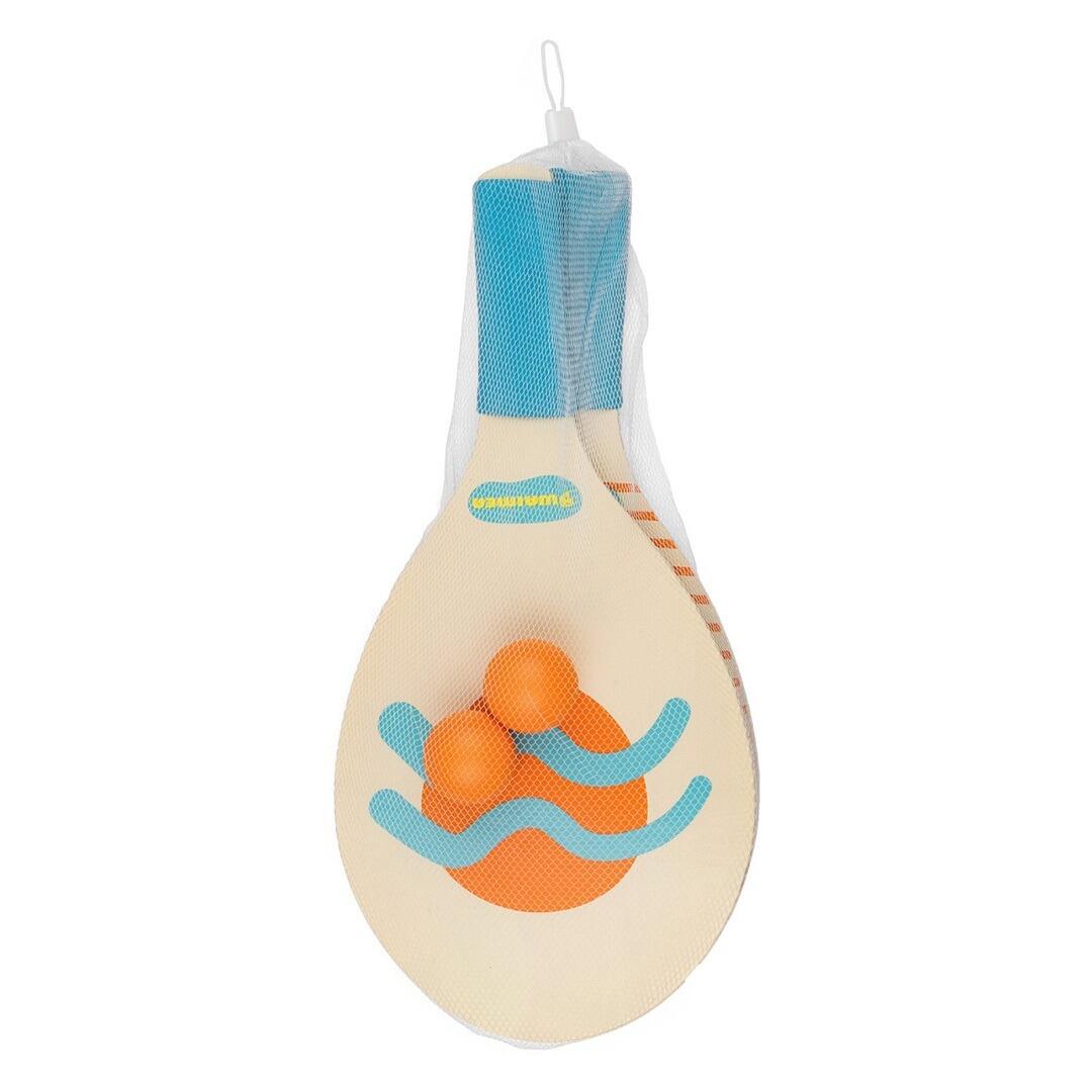 Beach Tennis Set - 2 paddles + 2 ballen - Zand/Oranje 4/4