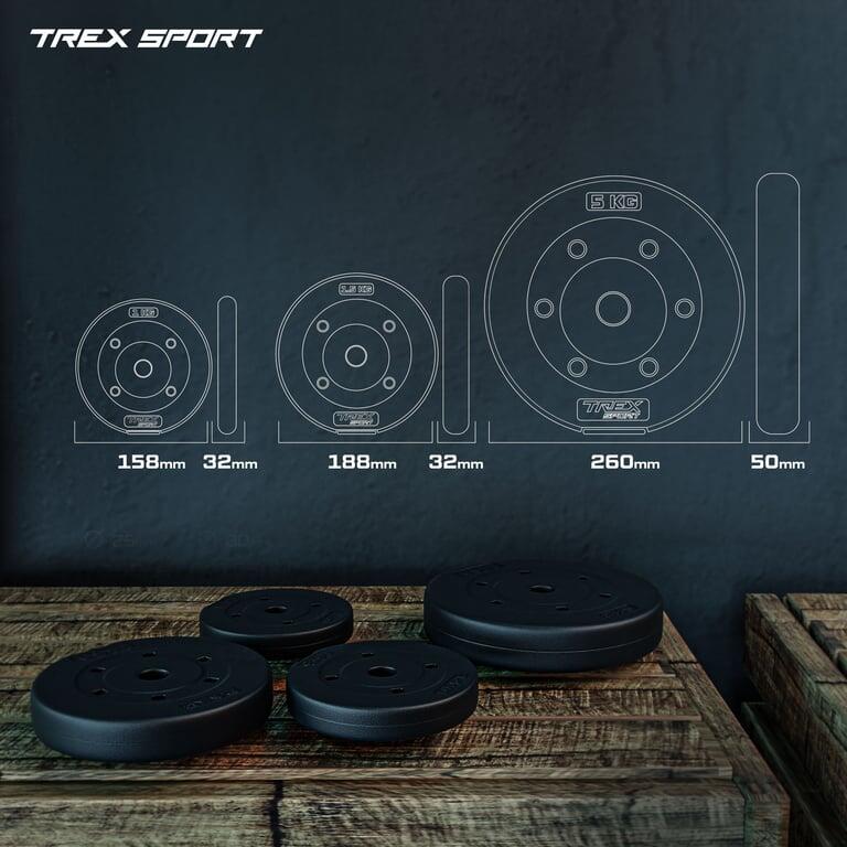 Set de discos de pesas Trex Sport 20 kg (2x5 kg + 4x1,5 kg + 4x1 kg) 3/7