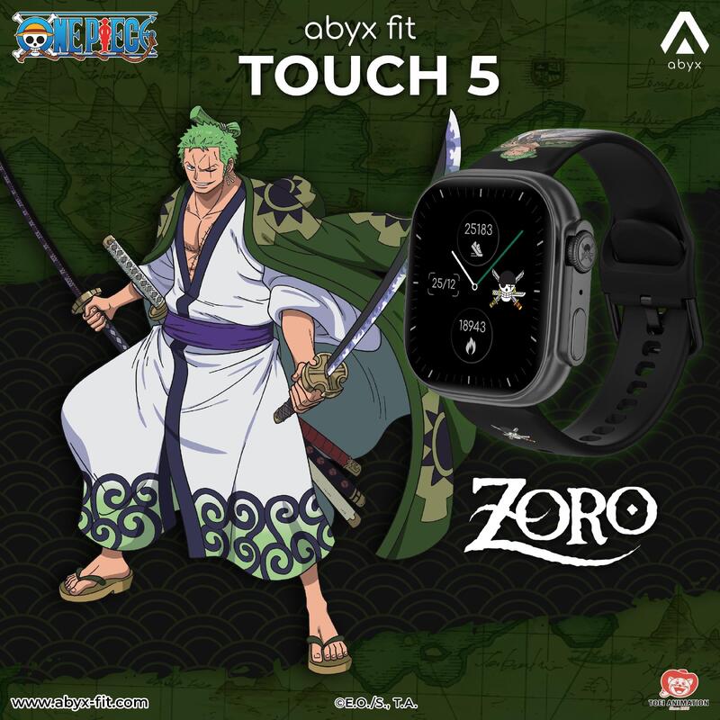 Abyx Fit Touch 5 One Piece – Montre connectée, modèle exclusif Zoro