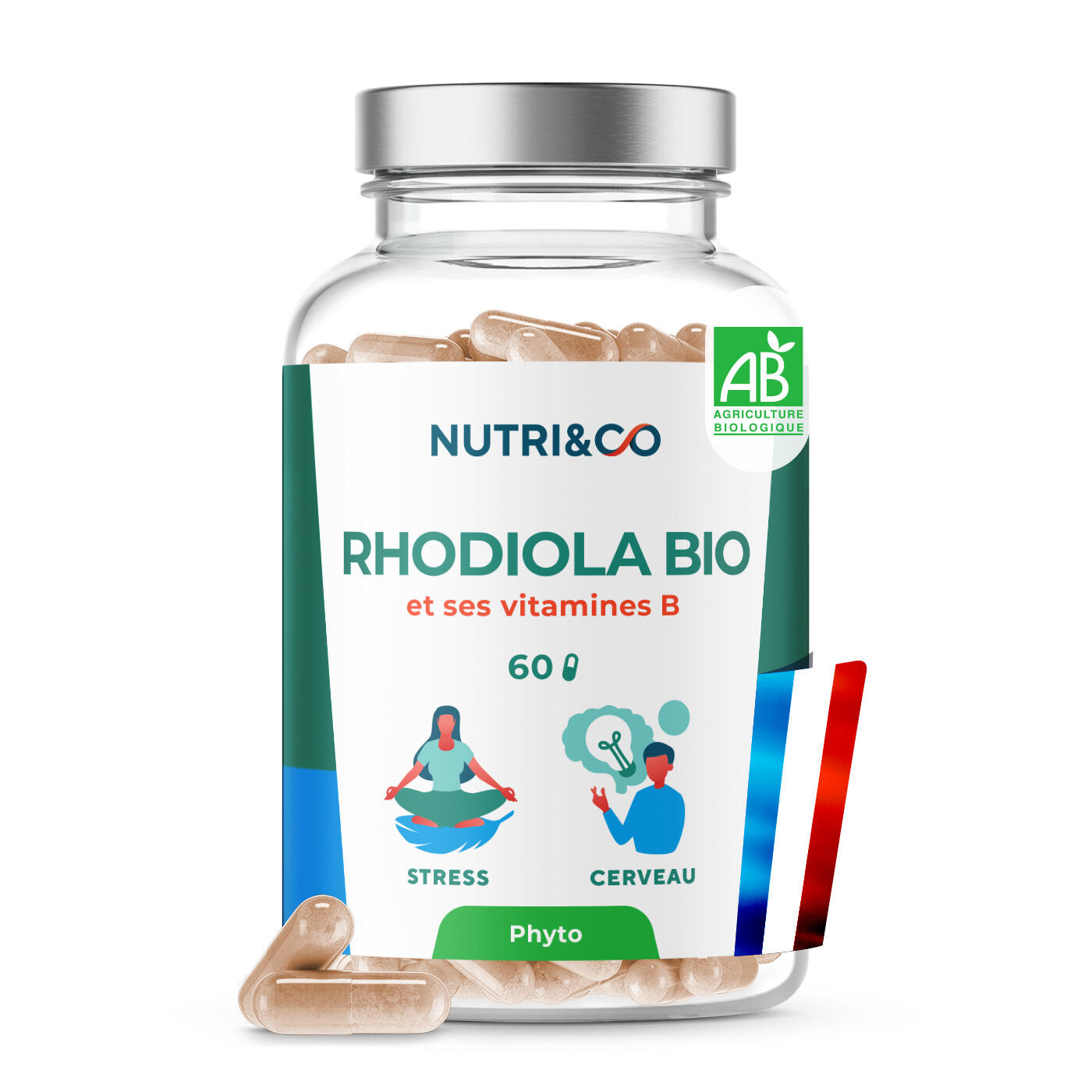 Rhodiola Rosea Bio - Anti Stress Fatigue Anxiété & Relaxation - 60 Gélules 1/5