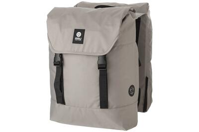 Dubbele fietstas urban 36l waterafstotend met reflectie blauw