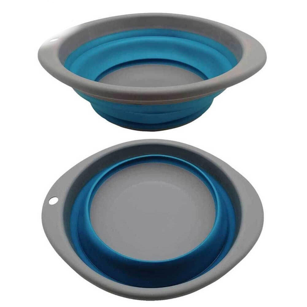 Bol plegable de silicona turquesa y gris de 27 cm 3/6