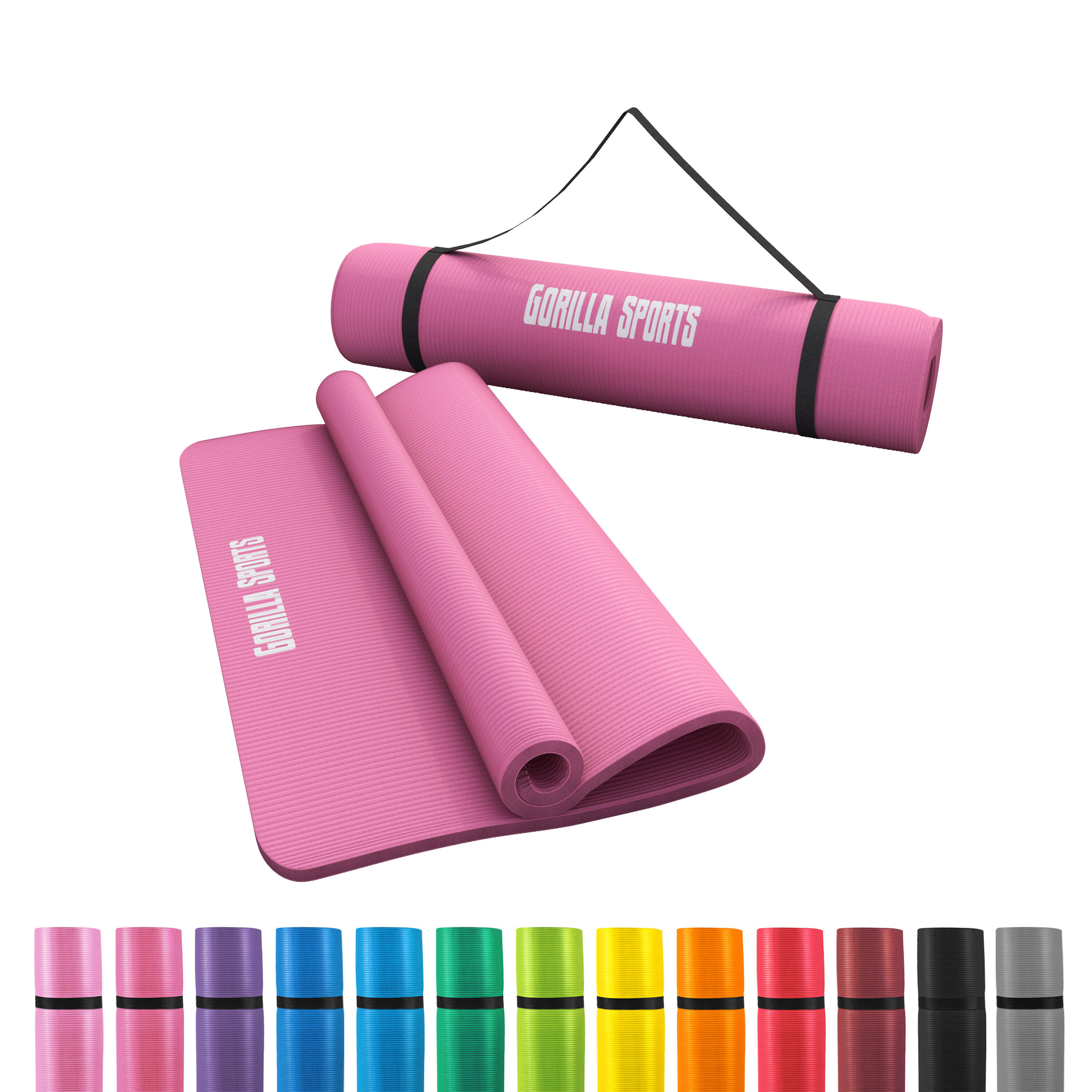 Gorilla Sports - Tapis En Mousse Grand -190x100x1,5cm (pilates - Sport À Domicile) - Tapis Pilates - Blanc|rose - Taille Unique - Decathlon