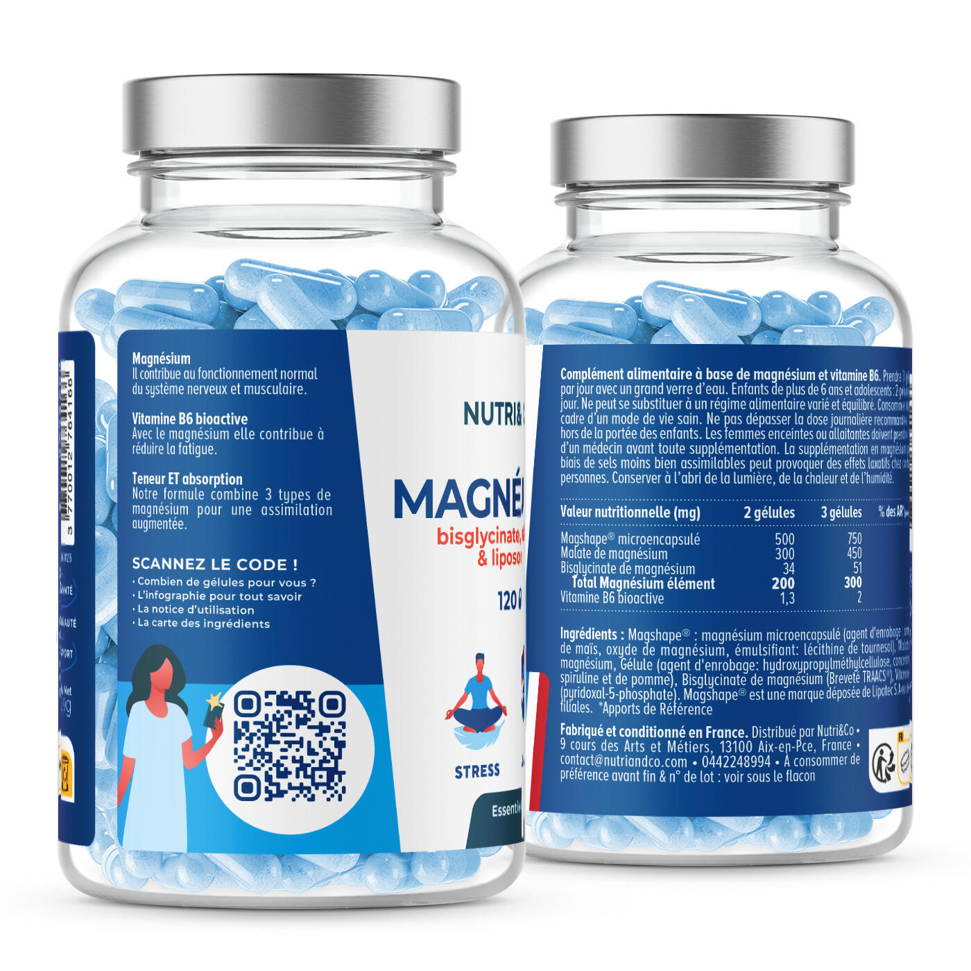 Magnésium + Vit B6 - Tonus et Récupération Musculaire - 120 Gélules 2/5