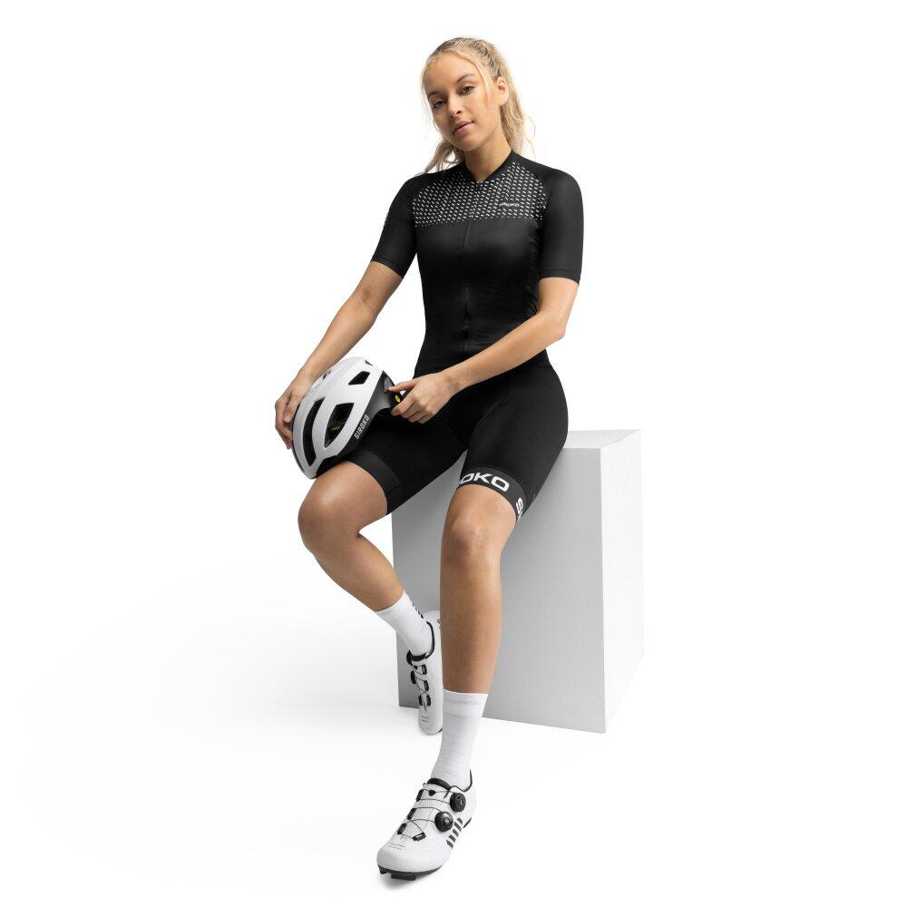 Damen Radsport ultraleichtes radtrikot für M3 Milano Schwarz 3/8