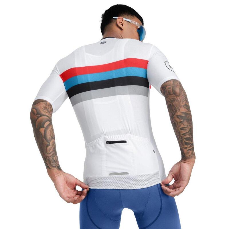 Maillot vélo manches courtes homme Cyclisme M2 Westfalia Blanc