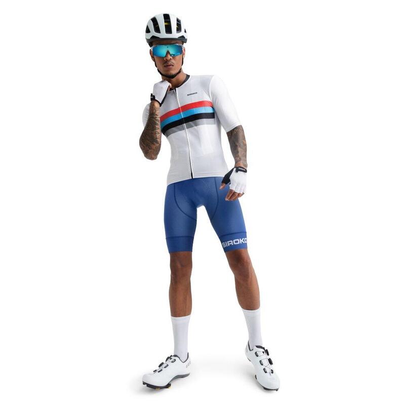Maillot vélo manches courtes homme Cyclisme M2 Westfalia Blanc