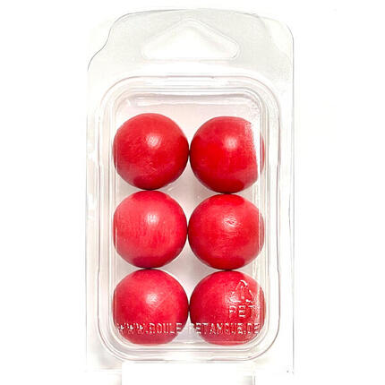 Zielkugeln Boule Pétanque 6 Stück - Buche - Farbe Gold- im Blister