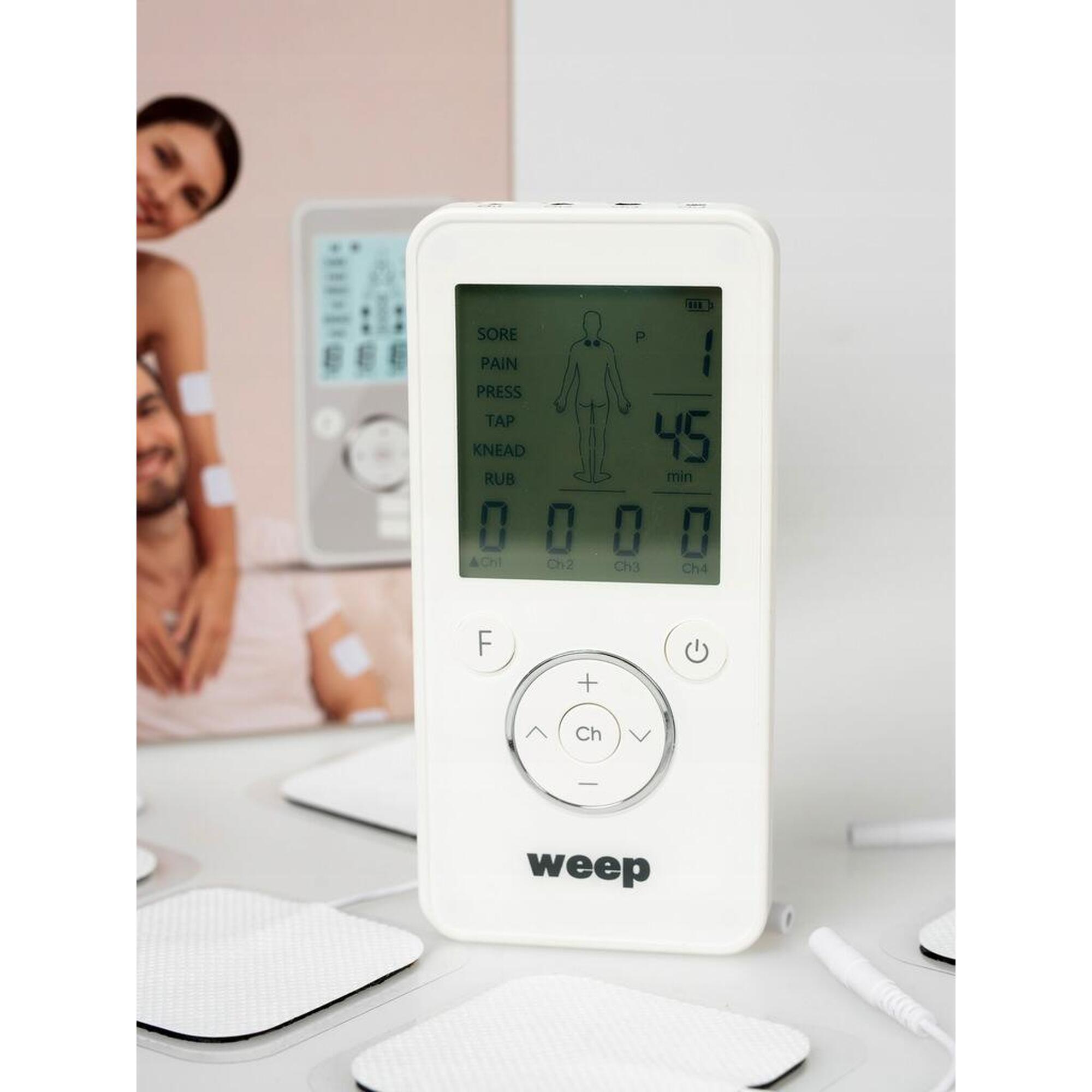 Masażer elektrostymulator mięśni i nerwów WEEP masaż TENS EMS aż 8 ELEKTROD