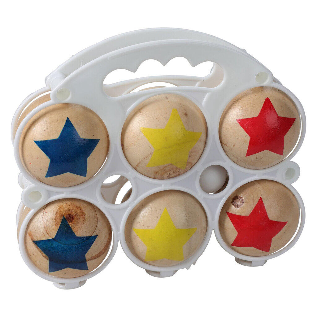 Jeu de boules CHAMP Bois 6 boules avec support 3/5