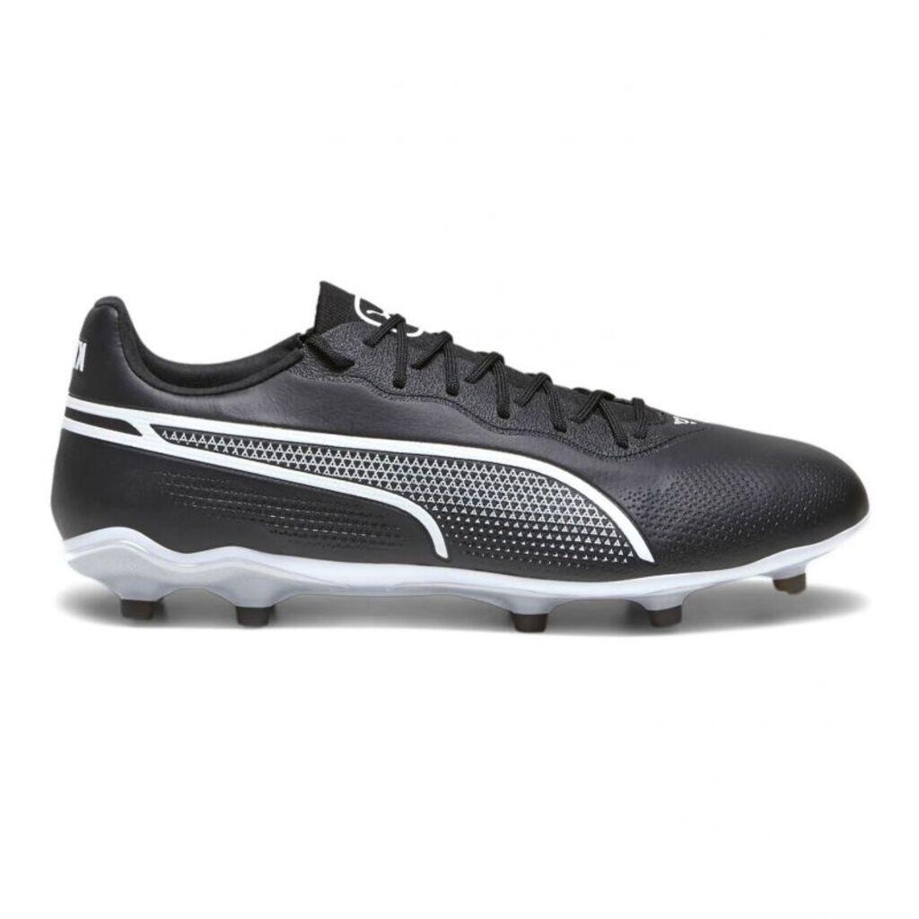 Chaussures football Puma King Pro FG/AG blanches synthétique 6/7