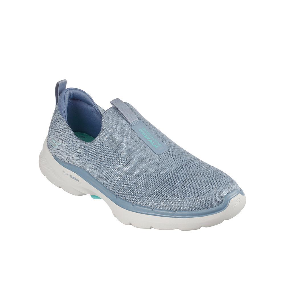Tênis Azuis Brilhantes Skechers Walk 6 Femininos 2/4