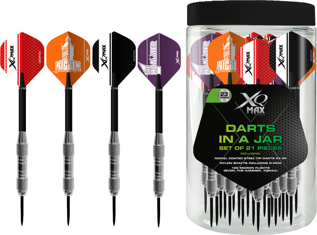 XQ Max Darts szett steel, 21 db 23 g nyíl, kiegészítőkkel 7/7